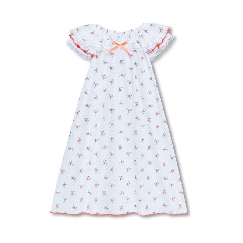 KLARA - GIRLS COTTON NIGHTDRESS PINK FLOWERS