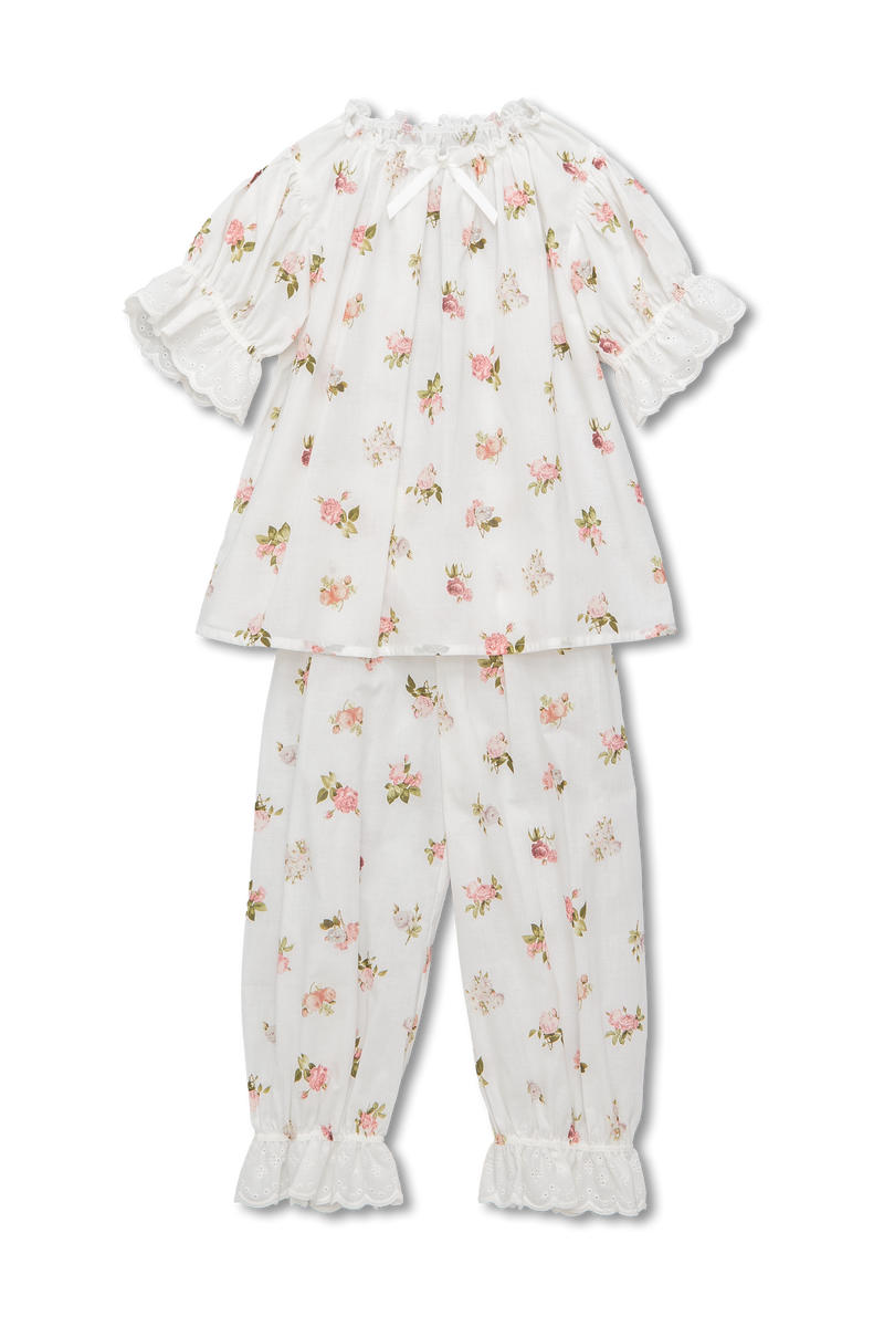 NATHALIE - CHILDREN'S PYJAMA SET PINK ROSES