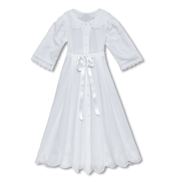 CYNTHIA - GIRLS COTTON NIGHTDRESS WHITE