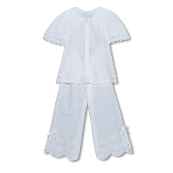 INDIGO - GIRLS COTTON PYJAMA WHITE