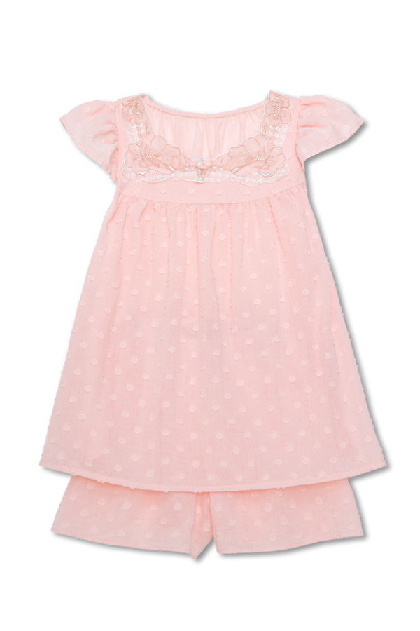 DORA - GIRLS' PINK COTTON PYJAMA SET