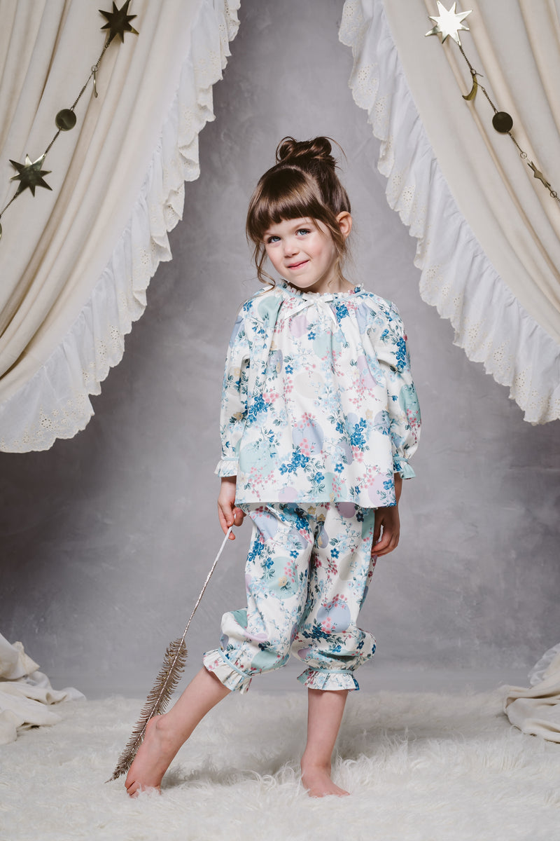 MARTHA KIDS' PYJAMA SET IN IVORY PRINT