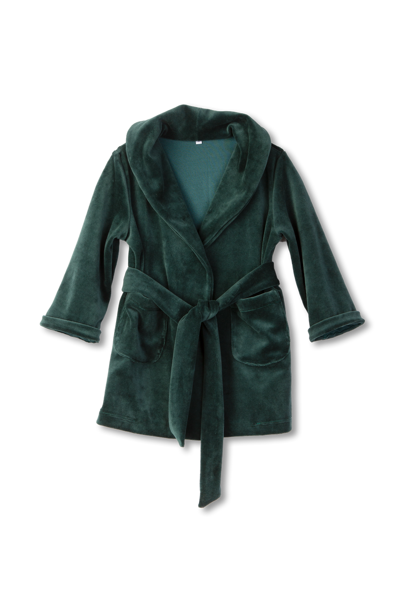 NATHAN - BOYS' BATHROBE IN EMERALD