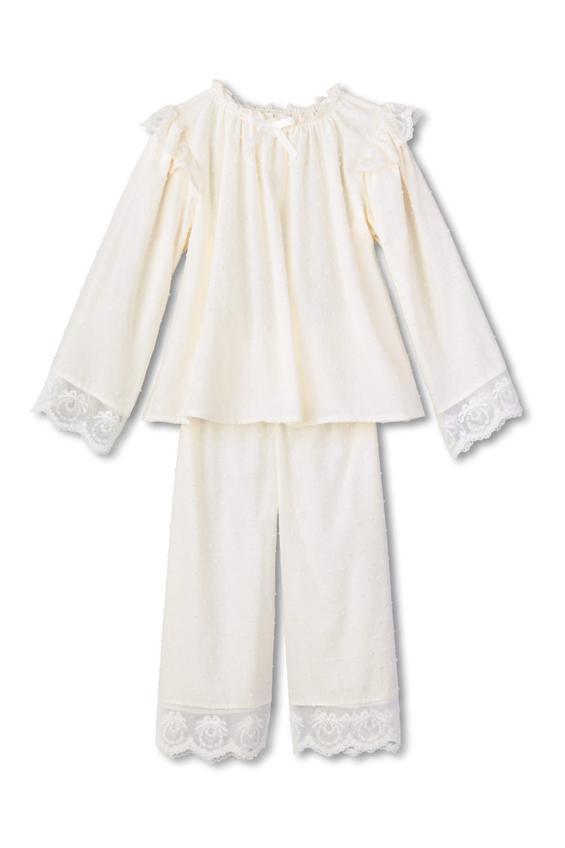 PETRA - GIRLS’ COTTON PYJAMA SET CREAM