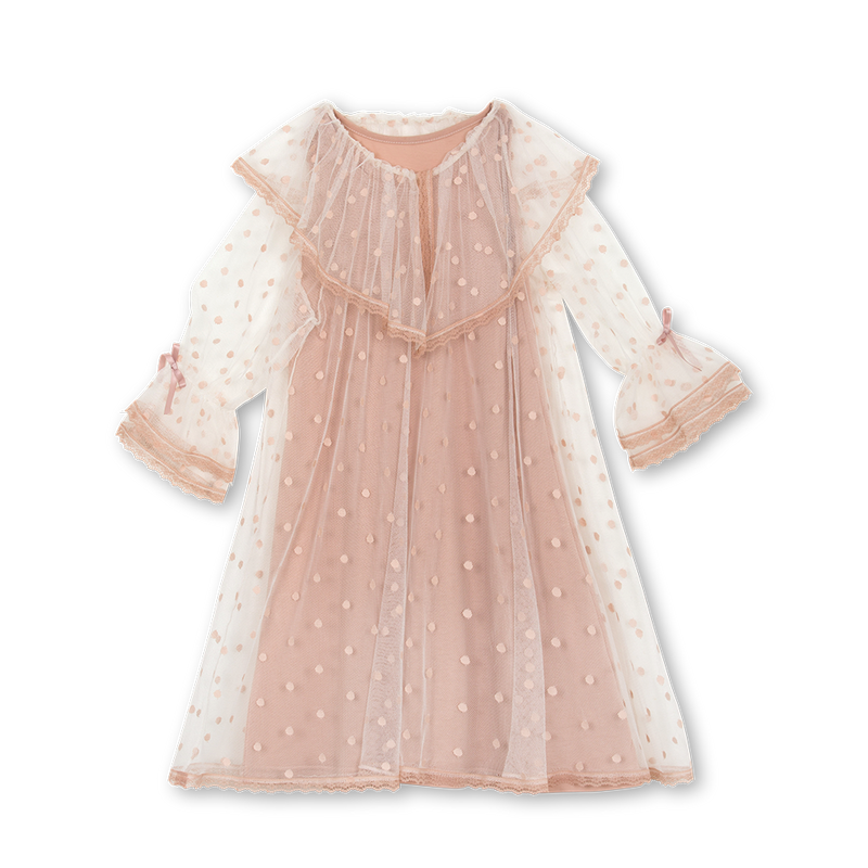 SANDRA GIRLS' TULLE NIGHTDRESS IN BLUSH