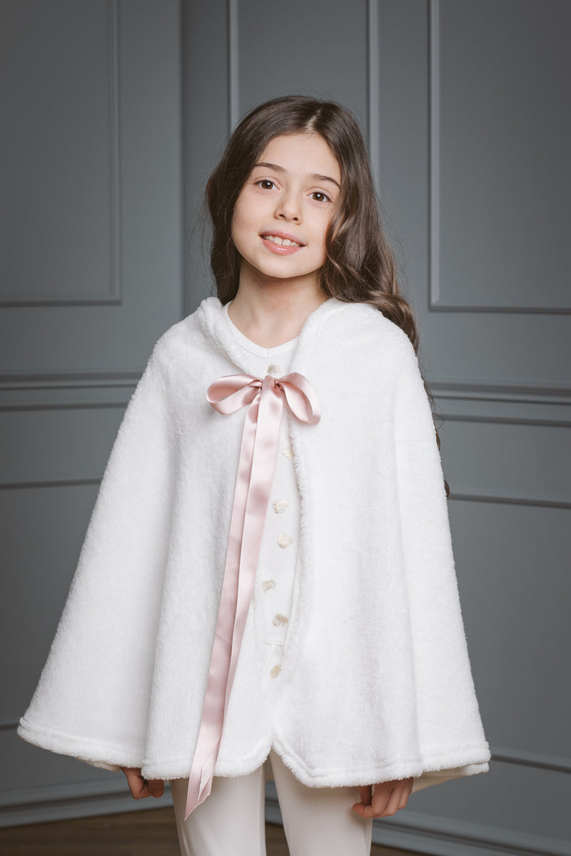 Fleece girls' cape Eliza - warm cloak for kids