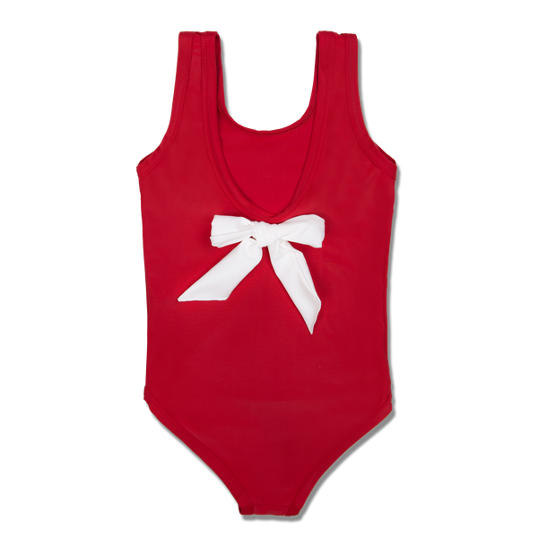 VIOLA GIRLS' SWIMSUIT IN RED IN SIZE 0-2Y