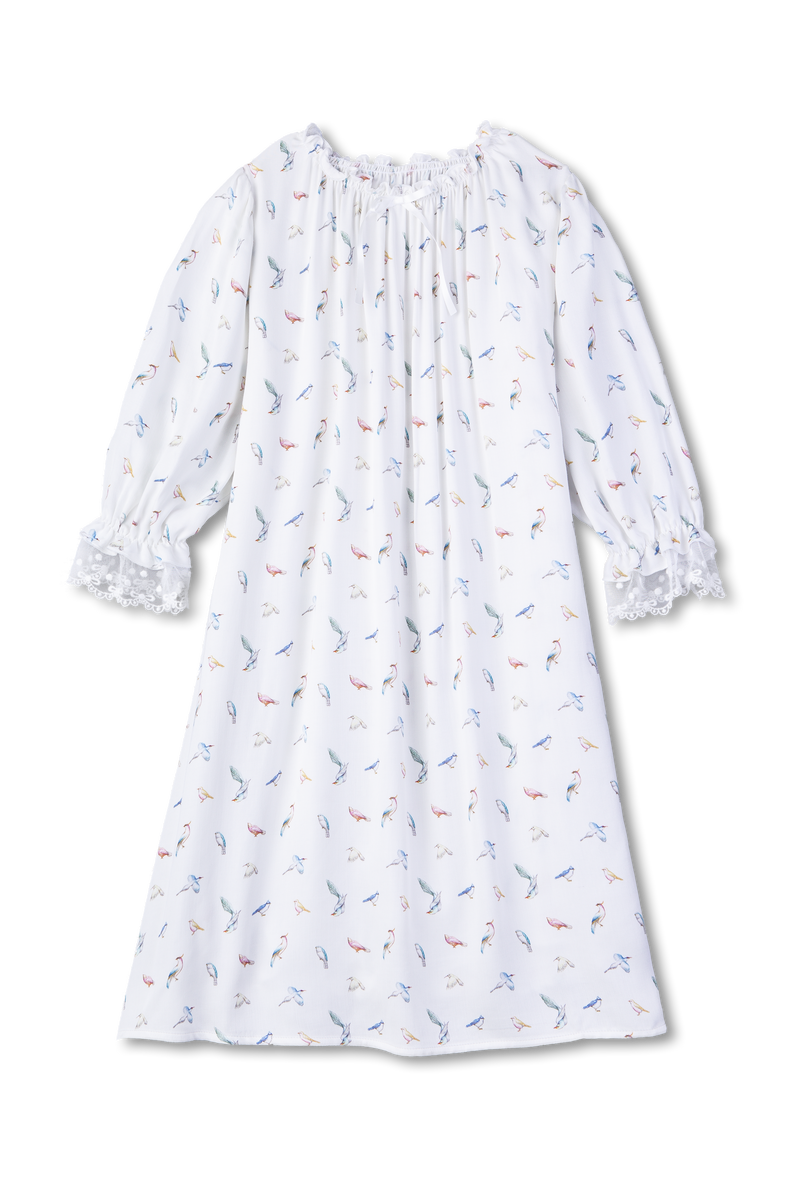 VICTORIA - GIRLS' NIGHTDRESS WHITE BIRDS